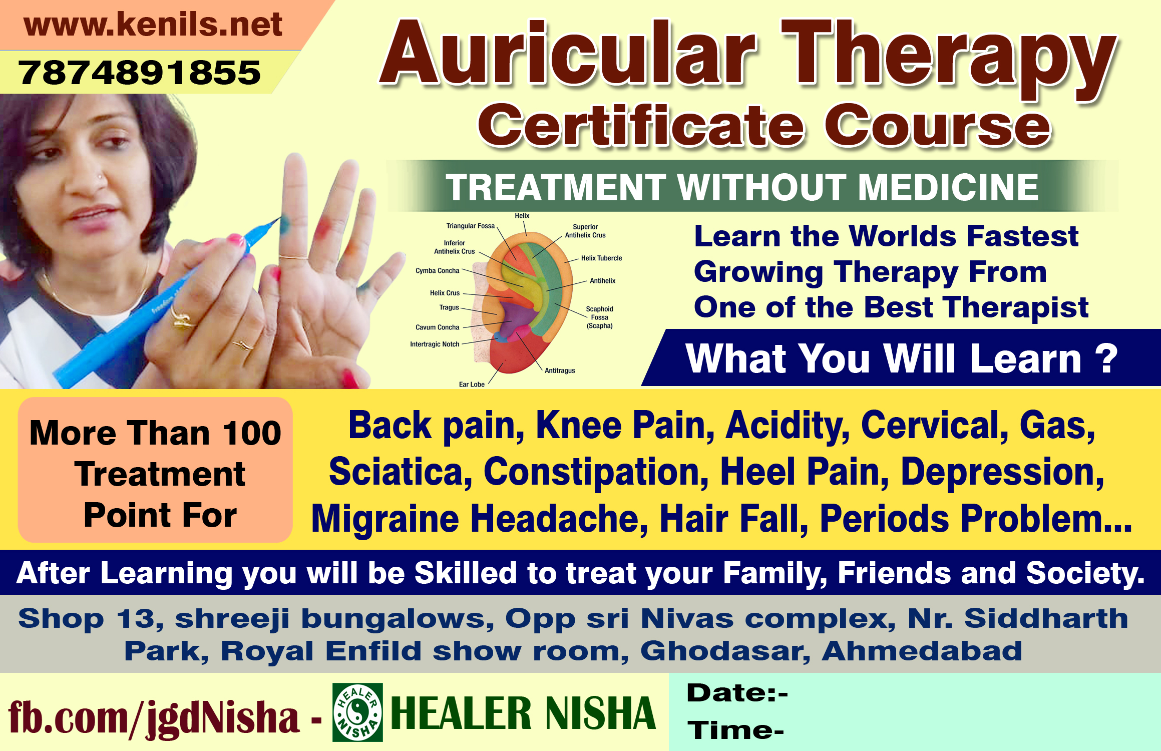 Auricular Therapy Courses in Ahmedabad, Healer Nisha